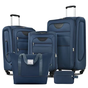 Softside Luggage Expandable 5 Piece Set Suitcase