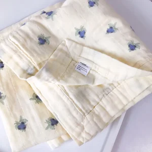 Baby Blueberry Print Muslin Blanket