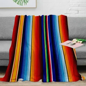 Colorful Mexican Stripes Throw Blanket