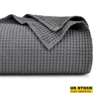 100 Cotton Waffle Weave Blanket