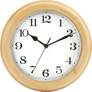 Wooden analog wall clock